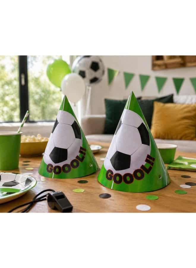 Toyland Football Theme Party Hats – 6 Pcs Small Size, Soccer “GOOOL!!” Cone Hats for Kids Birthday & Events - Image 2