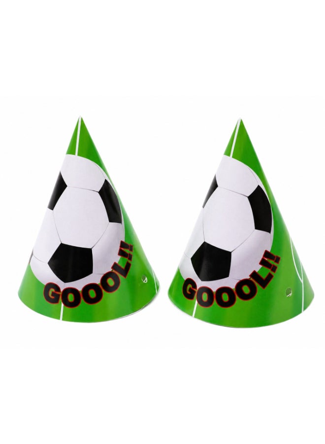 Toyland Football Theme Party Hats – 6 Pcs Small Size, Soccer “GOOOL!!” Cone Hats for Kids Birthday & Events - Image 1