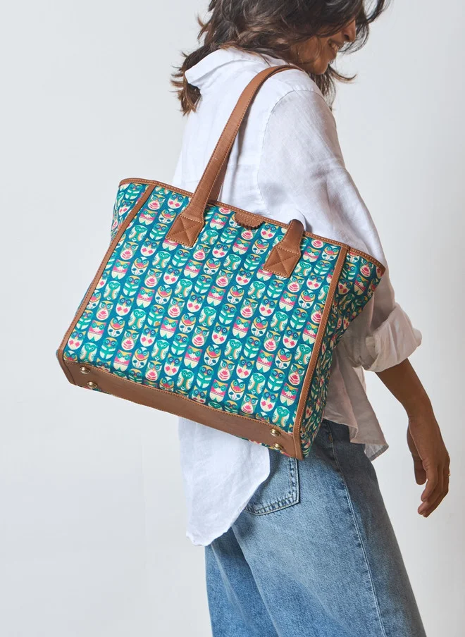 تشومباك Teal By Chumbak Owl March Everyday Tote