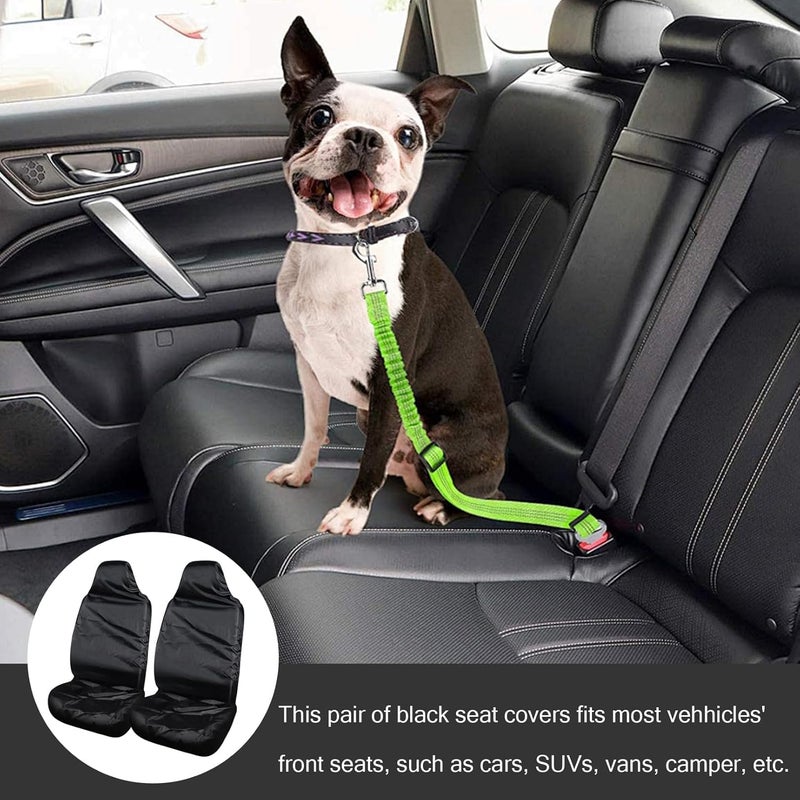 YHQZ 2 Pcs Waterproof Front Car Seat Covers - Black - Image 5