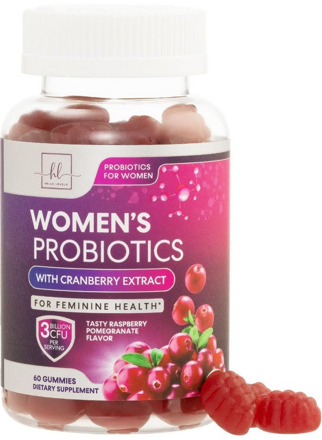Hello Lovely! Probiotics for Women with Cranberry Extract - 6 Premium Strains for PH Balance, Digestive Health, Vaginal & Immune Support, 3 Billion CFU, Womens Probiotic Gummy for Feminine Health - 60 Gummies  - Image 1