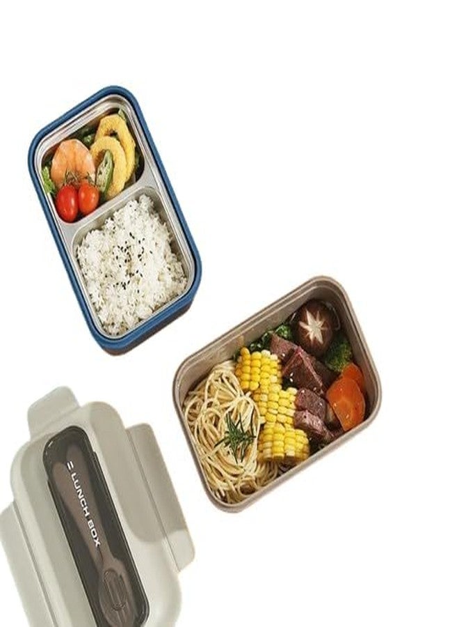 Swejos Stainless Steel Food Storage Containers with Lid, Reusable, Meal Prep Rectangular Airtight Lunch Box, BPA Free & Leak Proof Snack Boxes for Salad, Leftovers (Cream) - Image 1