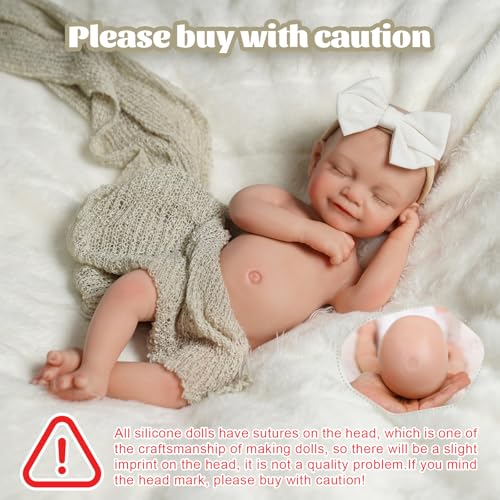 BABESIDE Full Body Silicone Reborn Baby Dolls - 12 Inch (Weight 3 lb) Weighted Full Silicone Realistic-Newborn Baby Doll Real Life Baby Dolls with Complete Accessories & Gift Box - Image 4