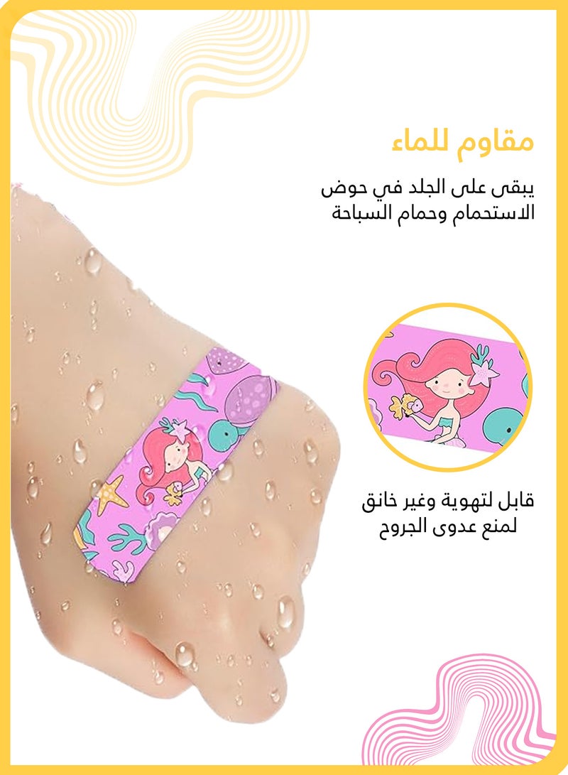 شي آند ليتل 100 قطعة لاصق جروح للأطفال ,لاصقات كرتونية مقاومة للماء وجيدة التهوية، تصميم يونيكورن ملون، مرنة ولطيفة على البشرة، لولاد وبنات، للعناية بالجروح (تصميم يونيكورن)  - Image 5