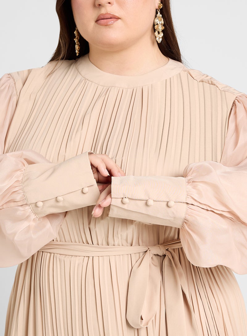 Khizana Pleated Chiffon Dress - Image 3