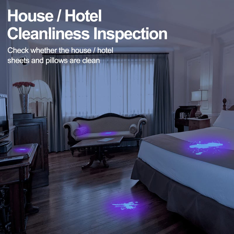 Vansky Black Light UV Flashlights, Ultra Bright 100 LED 395nm Ultraviolet Blacklight Detector for Dog Cat Pet Urine, Dry Stains and Bed Bug, Matching with Pet Odor Eliminator - Image 3