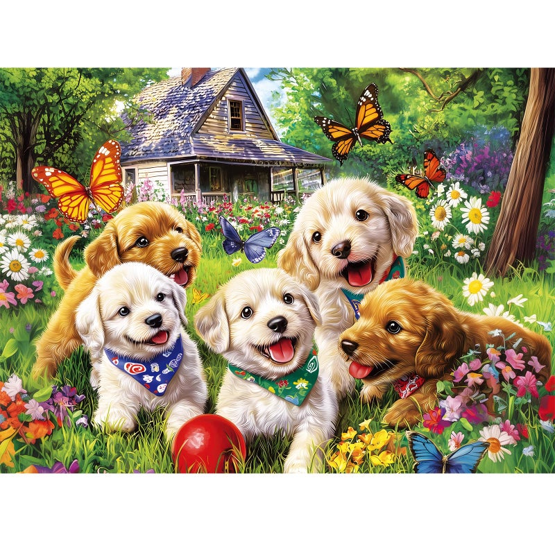 Nitktaia 300 Piece Puzzles for Adults Garden Dog Jigsaw Puzzle for Children Elderly Large Piece Fun Animal Puzzle for Kids Ages 810 1012Cute Puppy Pet Lover Jigsaw PuzzlesFamily Game Great Gift 20515in - Image 3