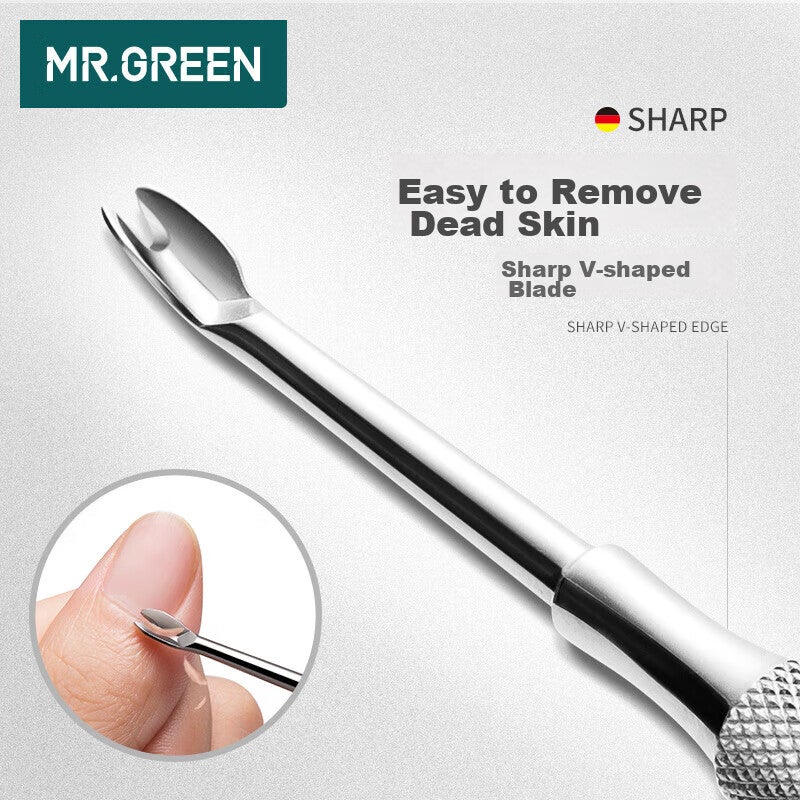MR.GREEN الألمانية نام ملعقة أظافر ، مزدوجة النهايات الجلد الميت انتهازي ، لأظافر نام و فطار الأظافر ، المستوردة الفولاذ المقاوم للصدأ ، السيد 2158 - Image 2