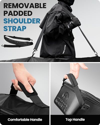 OutdoorMaster Ski Bag with Hard Shell On Both Ends, Ski Bags for Air Travel, Ski Case with Pockets and Removable Shoulder Straps - Up to 185cm Ski Boards - Image 5