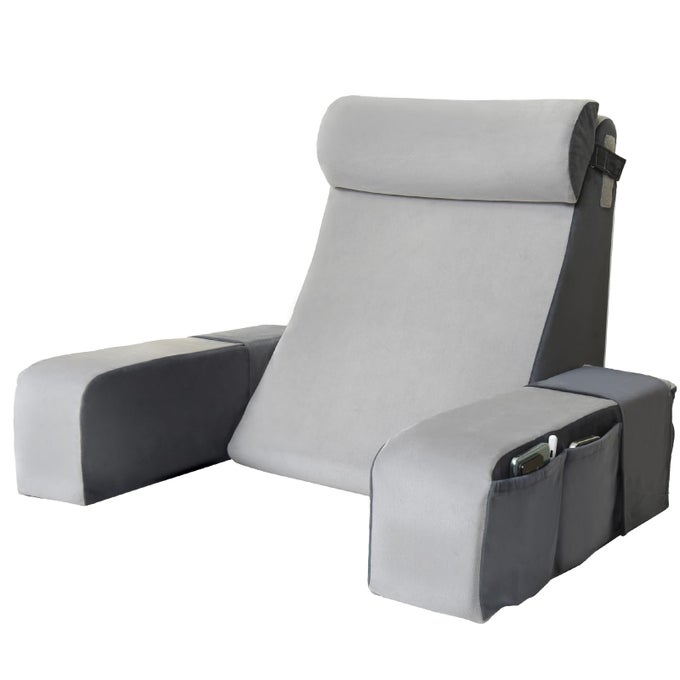 21 READING PILLOW FOR SITTING IN BED 60 ERGONOMIC WEDGE BACK PILLOW XL SIDE POCKETS REMOVABLE COVER SUPPORT CHAIR FOR TV GAMING WORKING NURSING RECOVERY IN BEDFLOORLIGHTWEIGHT