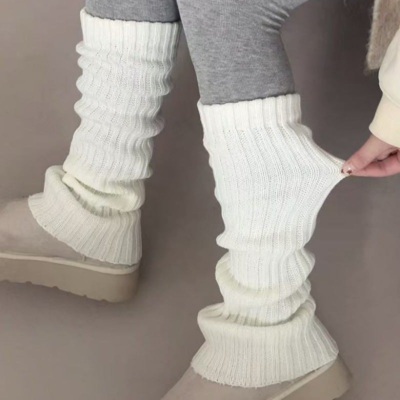 25 years of autumn and winter socks women's socks warm Japanese solid color girls JK pile socks women's trend knitted calf socks - Image 4