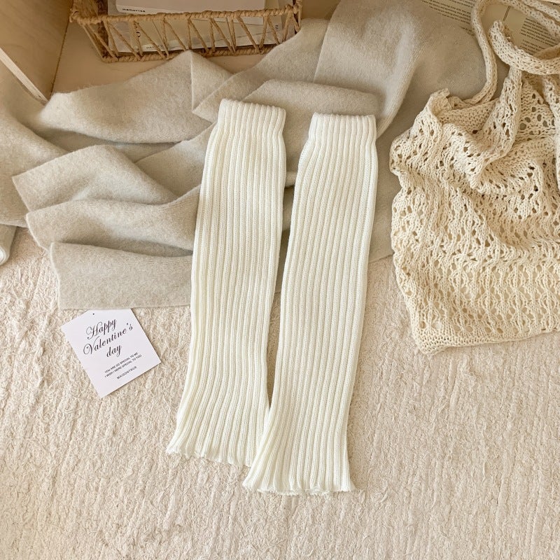 25 years of autumn and winter socks women's socks warm Japanese solid color girls JK pile socks women's trend knitted calf socks - Image 1