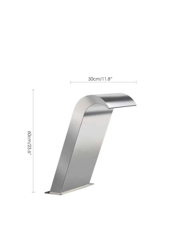 304 Stainless Steel Curved Cobra Waterfall Spout - Elegant Design for Pools and Waterfalls - Image 3