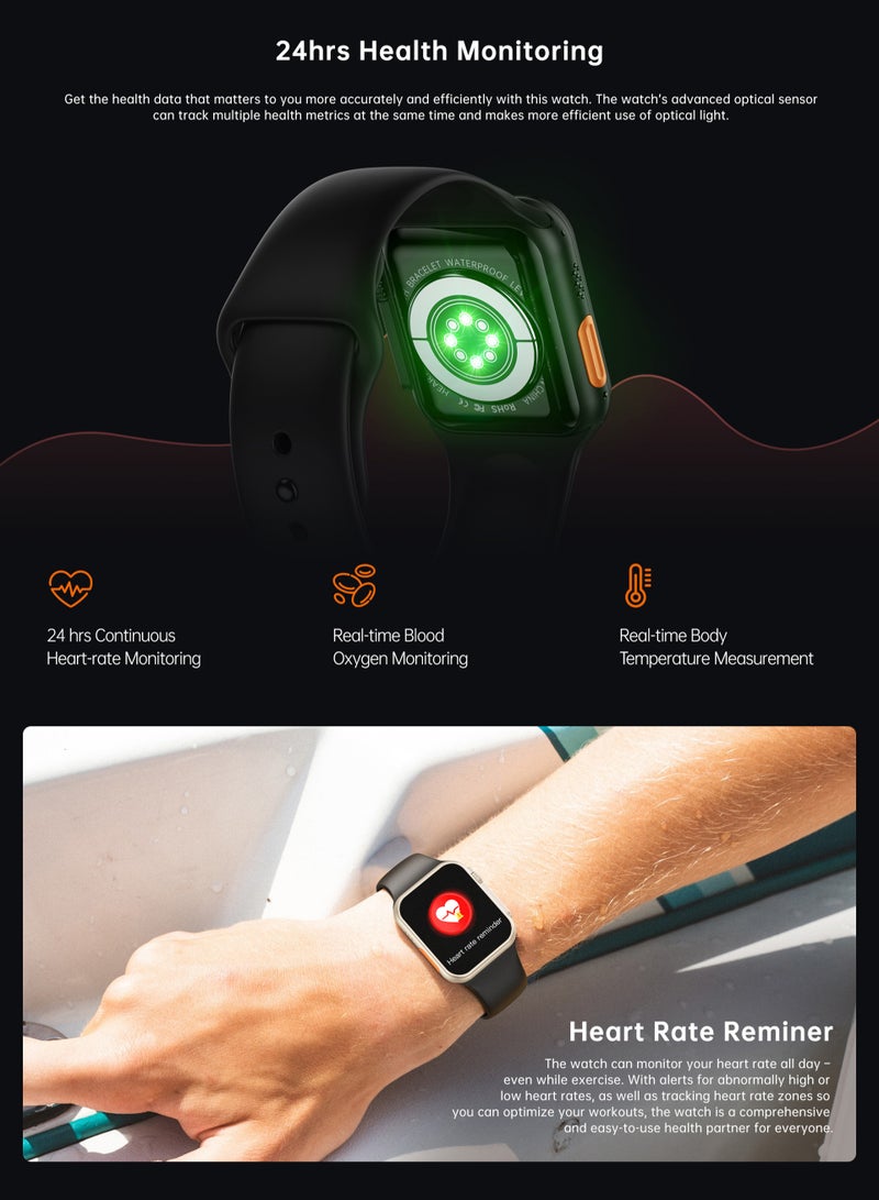GOLDEN PLUS ساعة ذكية T20 ULTRA2، 4 في 1 مع ساعة رياضية لتتبع اللياقة البدنية الصحية، 4 سوار بديل 49 ملم - متعددة الألوان - Image 5