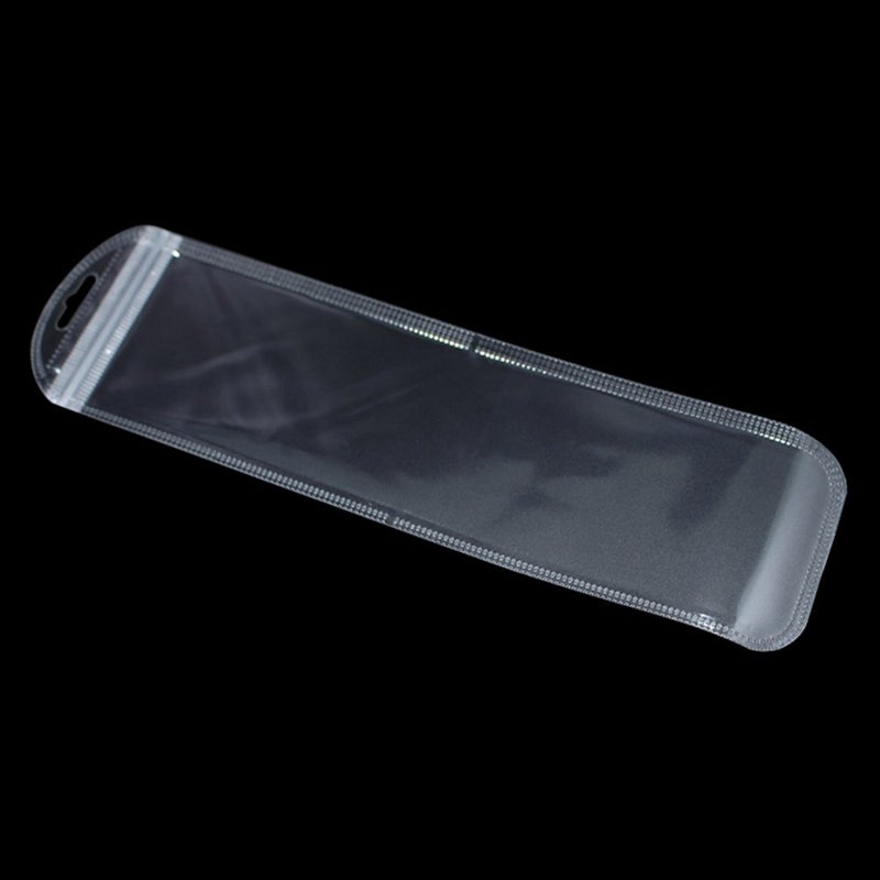 PABCK 100 Pieces Self Sealing Bag with Hang Hole Resealable Zip Storage Lock Clear Plastic Hanging Bags for Packaging Jewelry Decorative Gift 2.16x8.66 inch (usable size 1.77x7.28 inch) - Image 2