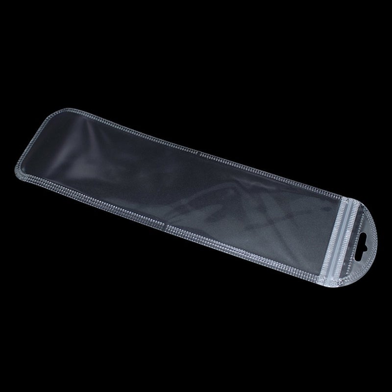 PABCK 100 Pieces Self Sealing Bag with Hang Hole Resealable Zip Storage Lock Clear Plastic Hanging Bags for Packaging Jewelry Decorative Gift 2.16x8.66 inch (usable size 1.77x7.28 inch) - Image 4