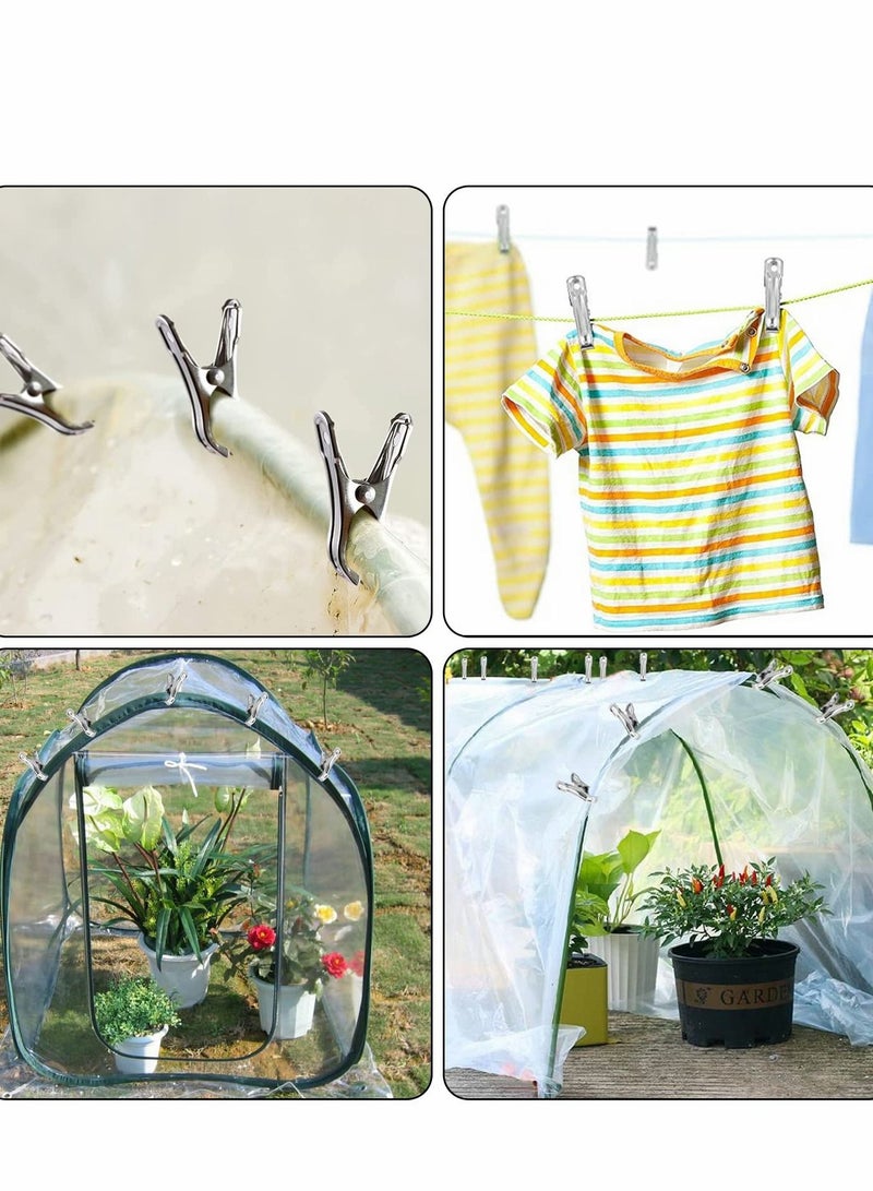 SYOSI 30 Stainless Steel Garden Clips Strong Grip Heavy-Duty Clips for Securing Shade Cloth or Plant Cover to the Garden Hanging Ring - Image 4