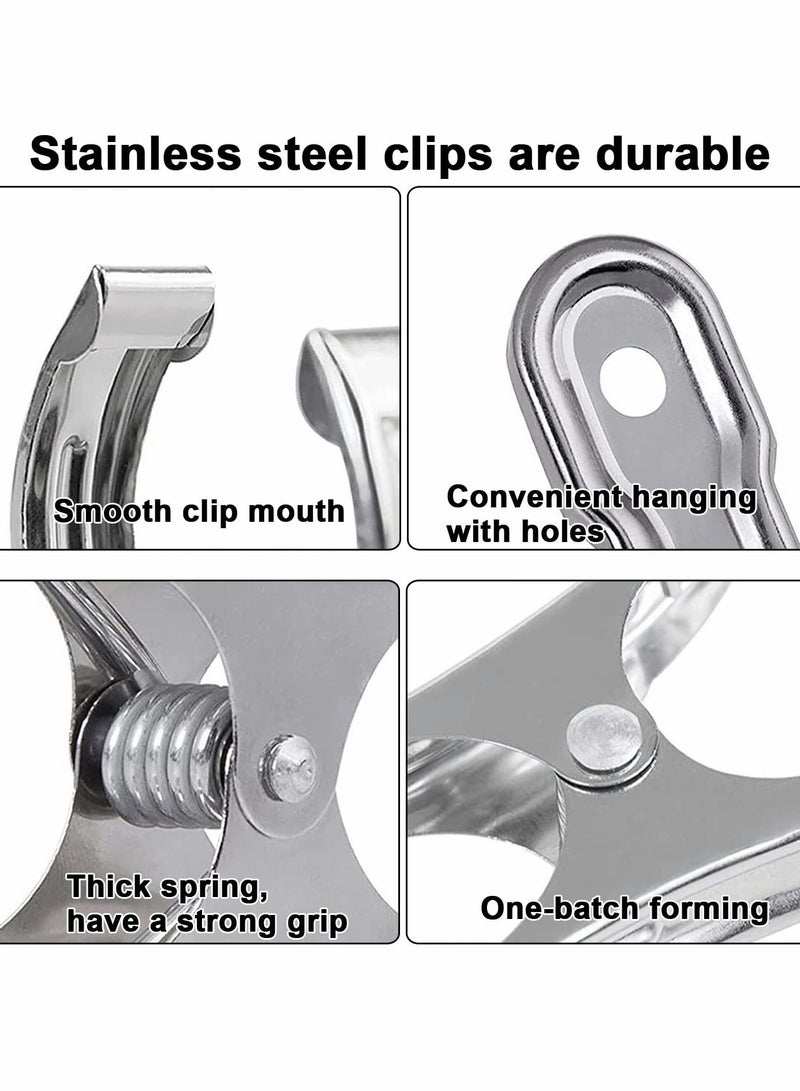 SYOSI 30 Stainless Steel Garden Clips Strong Grip Heavy-Duty Clips for Securing Shade Cloth or Plant Cover to the Garden Hanging Ring - Image 3