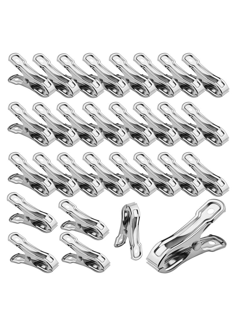 SYOSI 30 Stainless Steel Garden Clips Strong Grip Heavy-Duty Clips for Securing Shade Cloth or Plant Cover to the Garden Hanging Ring - Image 1