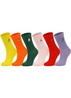 Ozzy Socks 6 Pairs Fruit Embroidered Colorful Socks Box  - Image 2