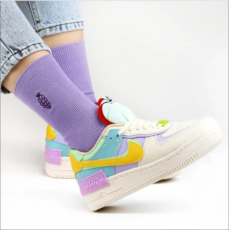 Ozzy Socks 6 Pairs Fruit Embroidered Colorful Socks Box