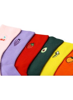 Ozzy Socks 6 Pairs Fruit Embroidered Colorful Socks Box  - Image 4