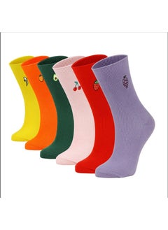 Ozzy Socks 6 Pairs Fruit Embroidered Colorful Socks Box  - Image 5