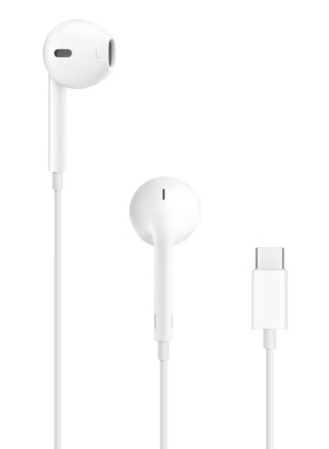 Earpods with USB C Wired Earbuds with Microphone & Volume Control, In-ear Headphones for iPhone 15 Pro Max, iPad Pro/Air, Samsung (White)