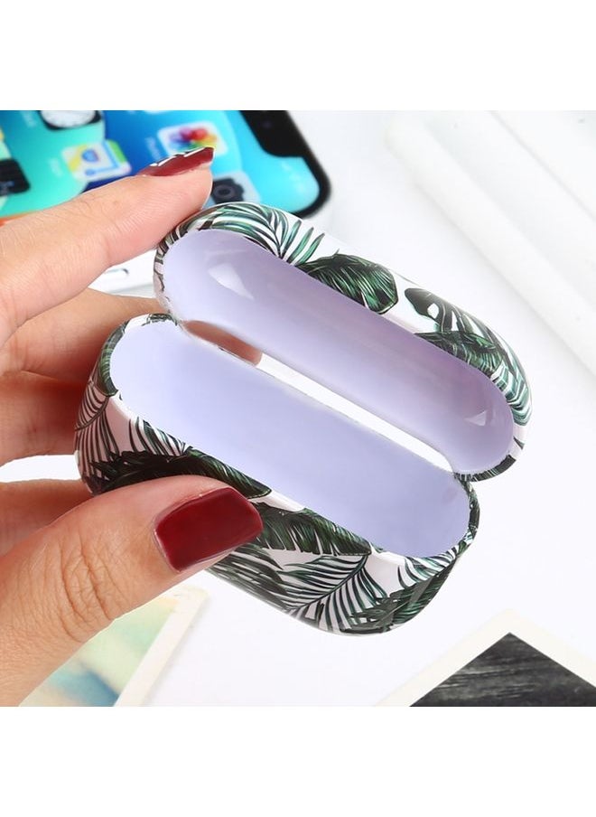 Generic Case Cover For Apple AirPods Pro Banana Leaf Pattern Water Sticker Style Bluetooth Headphone Protective Case Green 