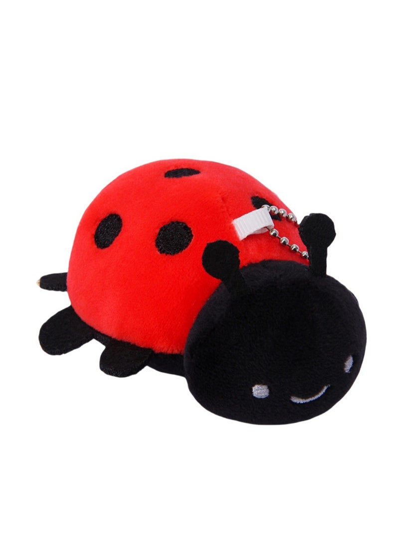 10cm Ladybug Plush Toy Simulation Doll Insect Series Plush Toy Keychain Backpack Small Pendant Boy Girl Birthday Gift  - Image 1