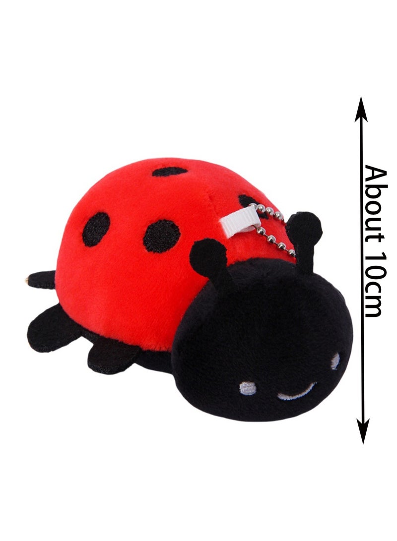 10cm Ladybug Plush Toy Simulation Doll Insect Series Plush Toy Keychain Backpack Small Pendant Boy Girl Birthday Gift  - Image 2