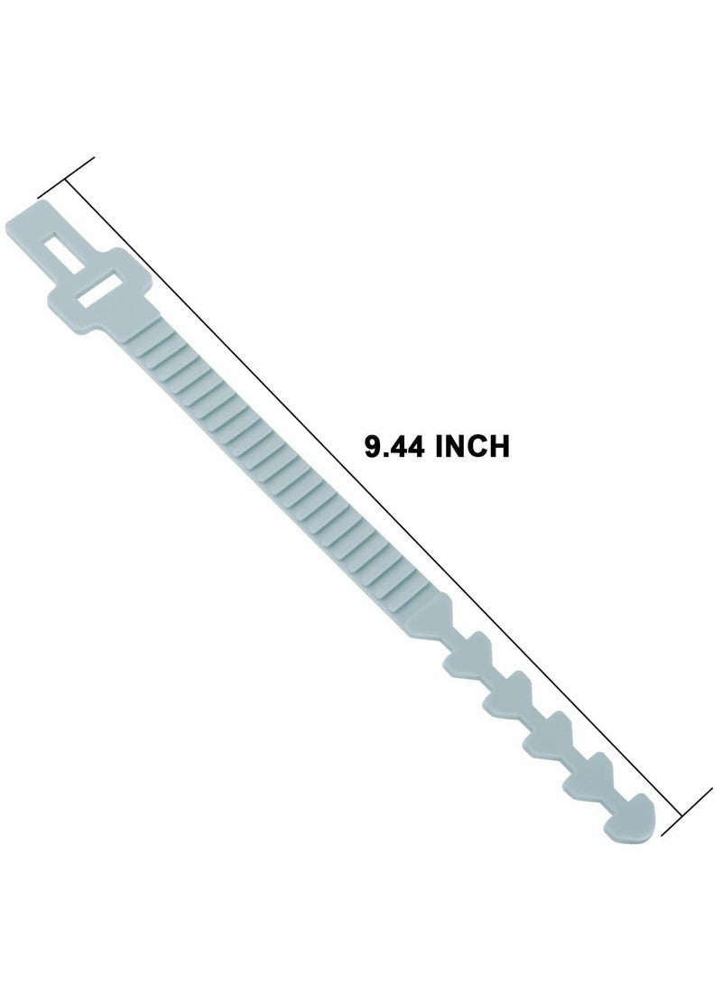 Loquat Self-Locking Silicone Cable Ties, 9.5Inch Long Cord Organizer for Phone, Computer, TV, All Appliances, Multi-Purpose Wire Management in Home, Kitchen, Office, School, Workshop 12pcs  (Blue) - Image 3