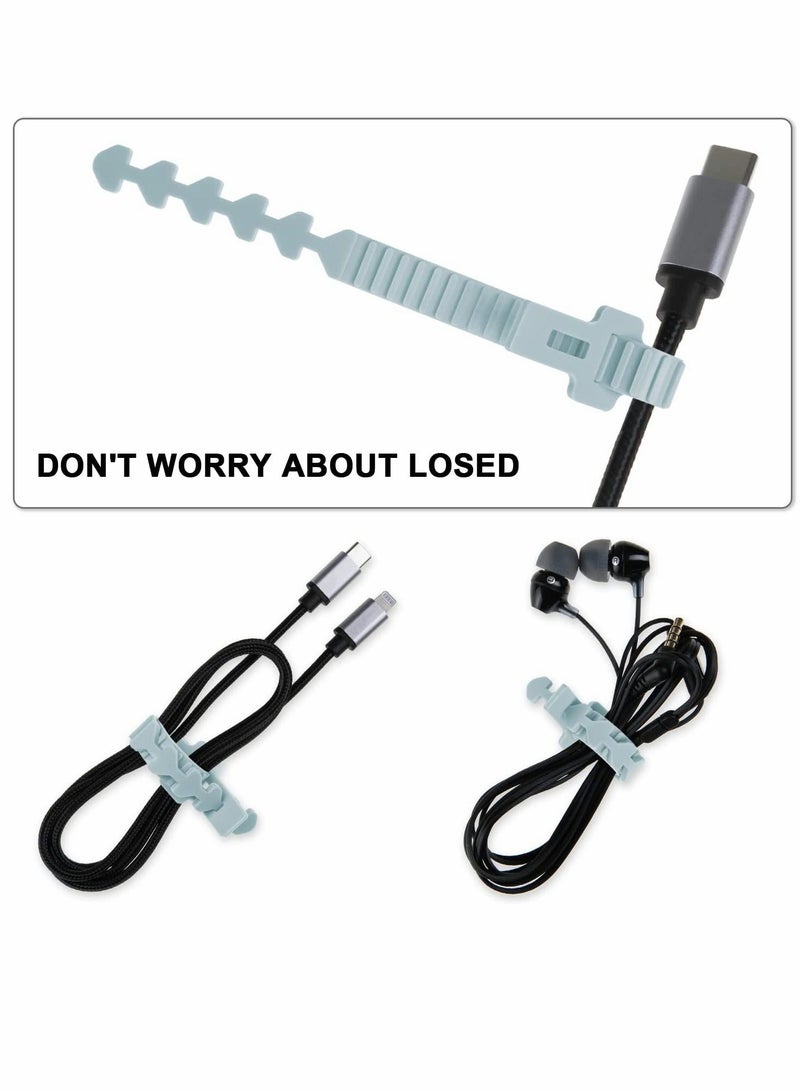 Loquat Self-Locking Silicone Cable Ties, 9.5Inch Long Cord Organizer for Phone, Computer, TV, All Appliances, Multi-Purpose Wire Management in Home, Kitchen, Office, School, Workshop 12pcs  (Blue) - Image 2