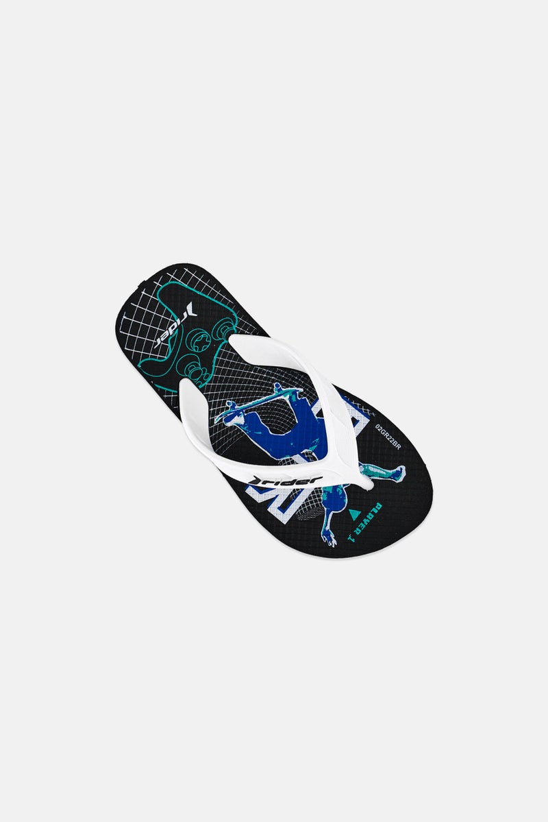 RIDER Kids Boy Street Joy Slip On Slippers, Black - Image 4