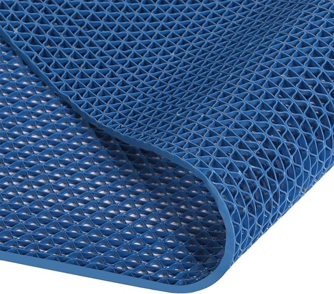 TIB Anti Skid & Multipurpose PVC Rubber Mat for Floor, Swimming Pool Mat, Shower Mat, Carpet, Rainmat, Bathroom Mat, Waterproof Entrance Doormat, 4X3 Feet Blue - Image 1