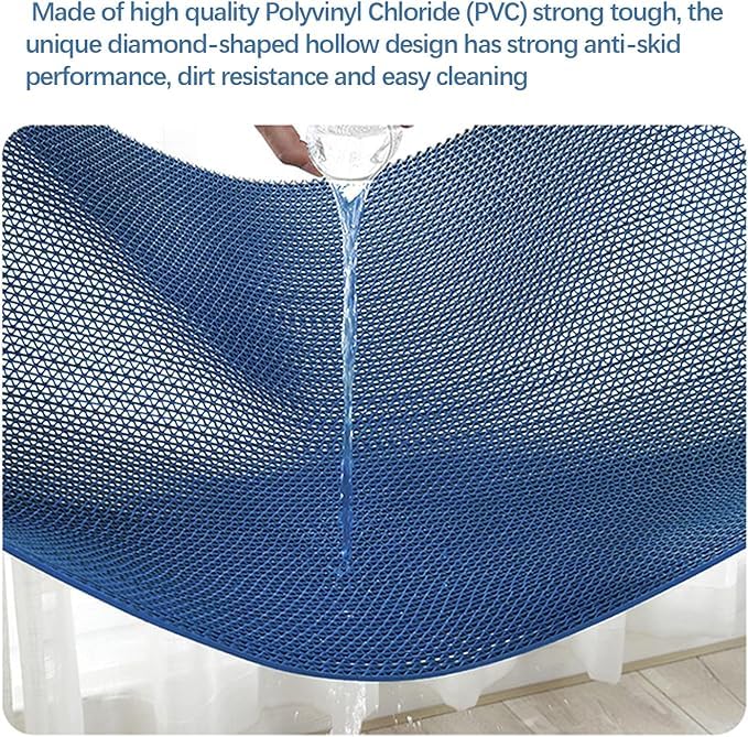 TIB Anti Skid & Multipurpose PVC Rubber Mat for Floor, Swimming Pool Mat, Shower Mat, Carpet, Rainmat, Bathroom Mat, Waterproof Entrance Doormat, 4X3 Feet Blue - Image 4