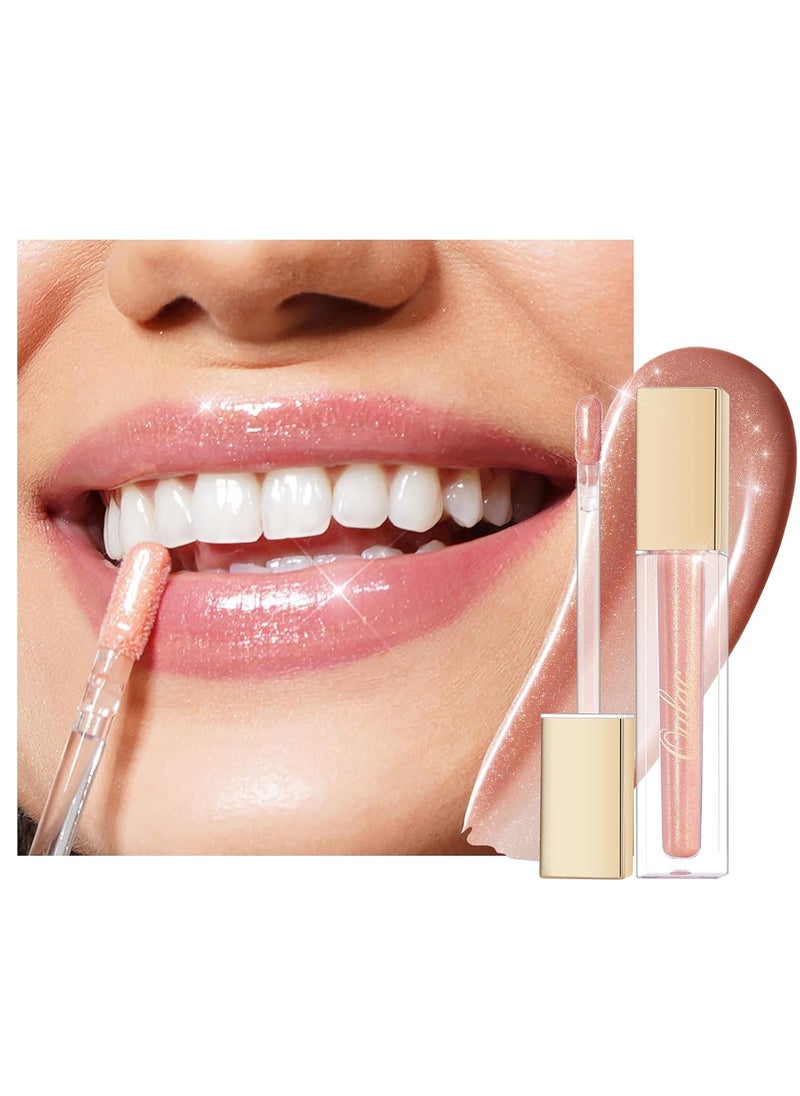 Oulac Oulac Nude Shimmer Liquid Lipstick HighShine Glitter Lip Gloss for Women Shimmer NonSticky Glossy Finish Liquid Lipstick Hydrating Lip Gloss Fullerlooking Lip Makeup Vegan  CrueltyFree 12 
