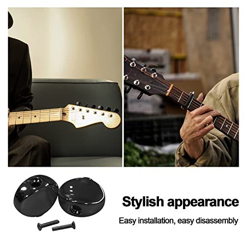 MAXCHEER 6PCS Metal Big Square Shape Guitar Tuning Peg Tuners Machine Head Replacemen Buttons knob Handle Tip (Black Oval) - Image 4