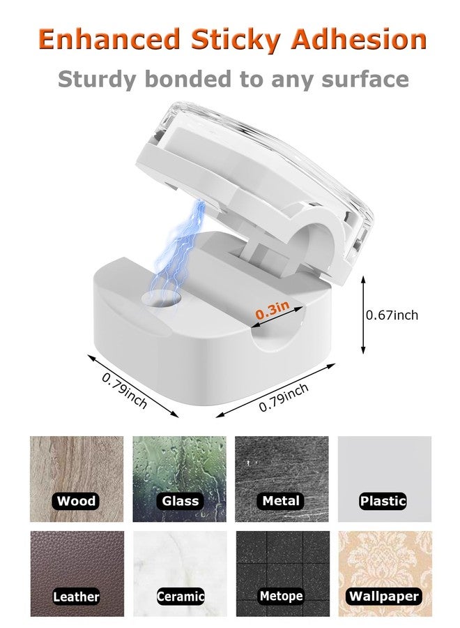 COOCAT Magnetic Cable Clips, Adjustable Cord Holder for Under Desk Cable Management, Adhesive Wire Keeper Organizer for Home Office Desk Phone Car Wall Desktop Nightstand (9-Pack White Crystal) - Image 4