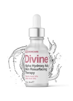 DIVINE DERRIERE Glycolic Acid  Lactic Acid Peeling Solution  SKIN PERFECTING 30 AHA Liquid Professional Grade Chemical Face Peel for Acne Scars Collagen Boost Wrinkles Fine Lines  AHA  1 fl oz 