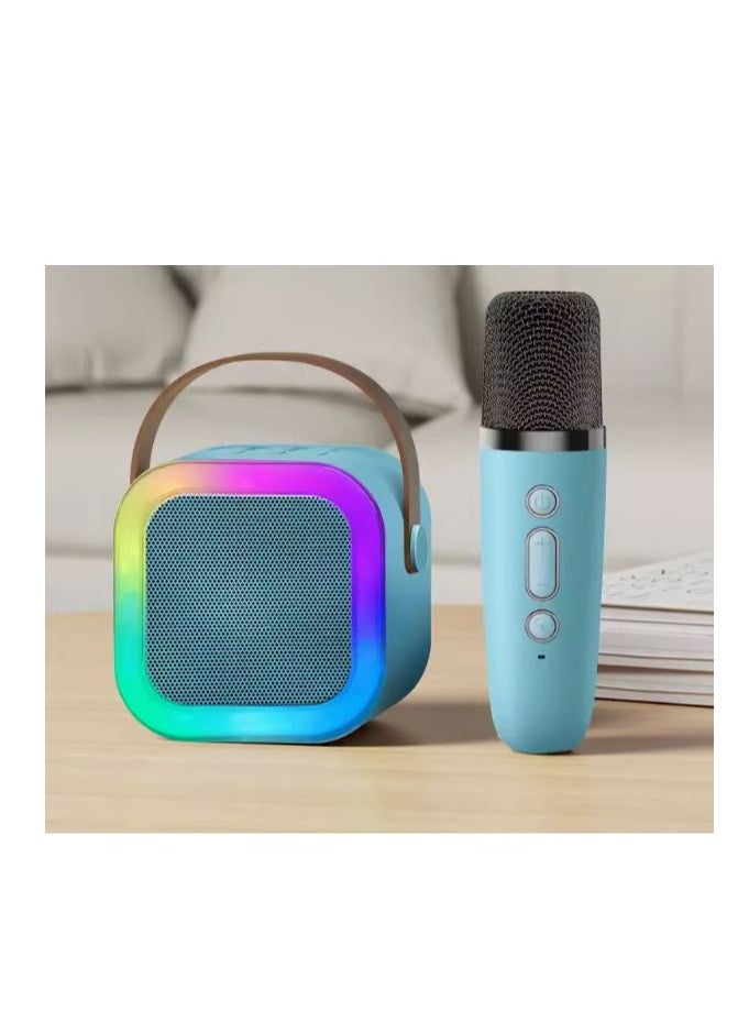 Generic Kids Karaoke Microphone Machine Wireless Mini Portable Bluetooth Speaker Music Toys Fun Birthday Gifts for Girls, Boys & Toddlers for Singing Birthday - Blue  - Image 1
