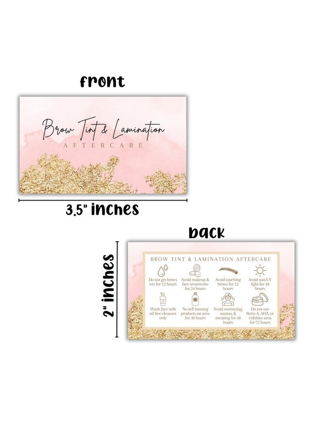 Lashicorn Brow Tint And Lamination Aftercare Instruction Cards 50 Pk 2 X 3.5” Minimalist For Clients Take Home Wallet Info Business Eyebrow Artist Microblading - Image 2