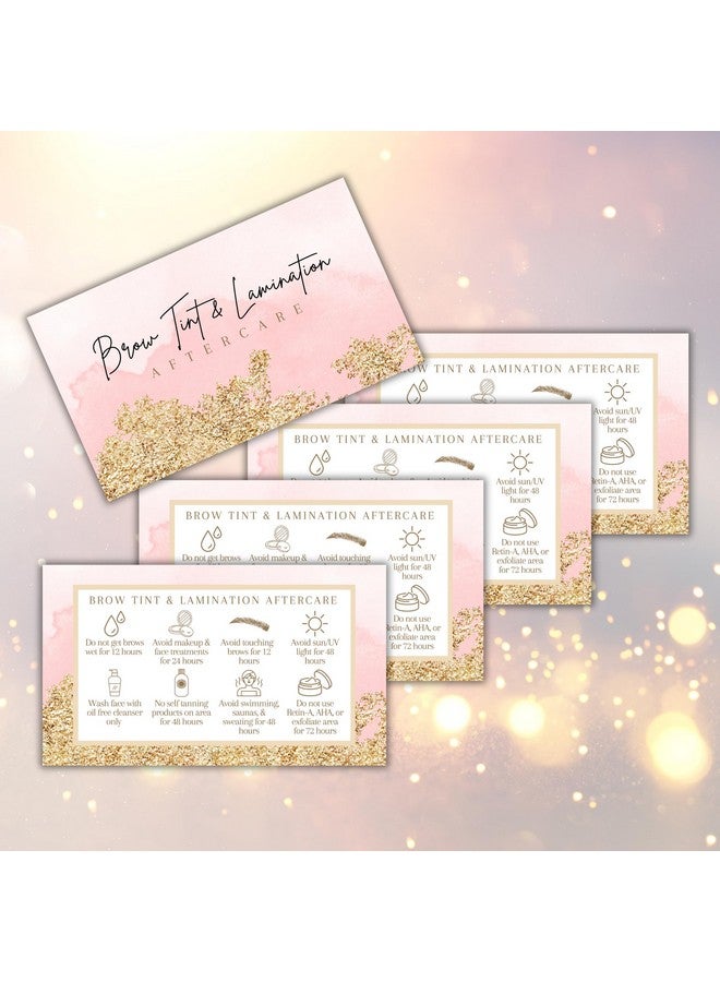 Lashicorn Brow Tint And Lamination Aftercare Instruction Cards 50 Pk 2 X 3.5” Minimalist For Clients Take Home Wallet Info Business Eyebrow Artist Microblading - Image 3