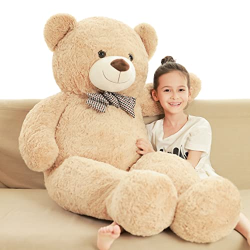 Poutmac 47 inch Giant Teddy Bear Stuffed Animal Brown Big Plush Teddy Bear Valentines Gift for Girlfriend Soft Stuffed Bear Animals for ChristmasBirthdayMothers Day - Image 1