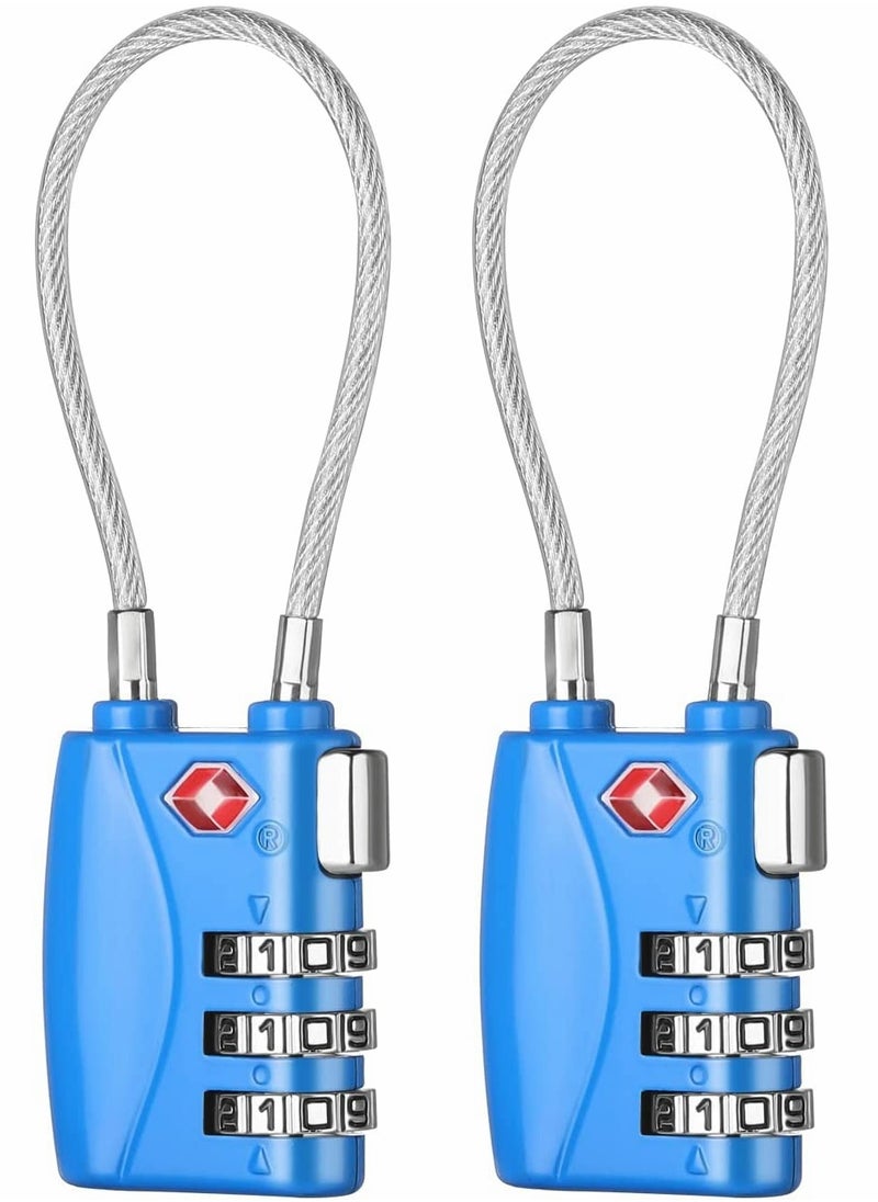 SYOSI - Luggage Padlocks TSA Approved Customs Lock Mini Luggage Padlock Flexible Cable Travel Coded Suitcase Lock Small Gym Locker Padlock with 3 Digit Combination - Image 1