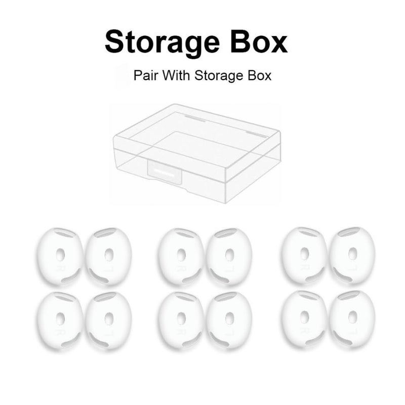 Love Mei 6 Pairs Ear Cover for AirPods 4,Anti Slip Ear Skin Tips Accessories Sport Ultra Thin Slim Soft Silicone Ear Tips Earbuds Gel Cover Compatible with AirPods 4th Generation (White) - Image 4