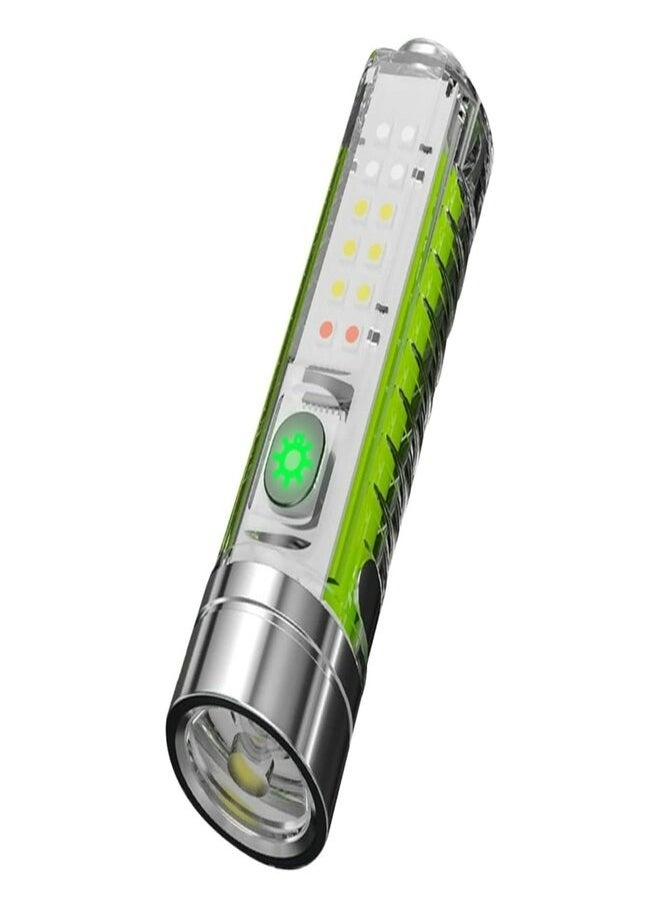 Davin Mini LED Flashlight USB Rechargeable Torch UV Lamp Strong Magnetic 8 Modes Lighting Outdoor Camping Portable Pocket Flashlight  - Image 1