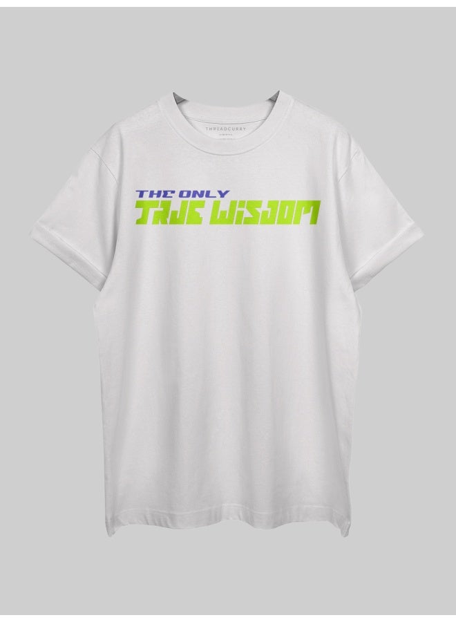 THREADCURRY Knowledge is Power Oversized Drop Shoulder Cotton Loose Printed T-Shirt for Men - Image 2