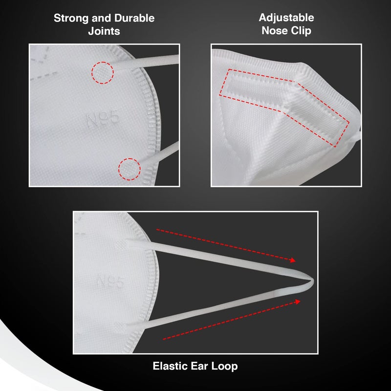QUARANT N95 Face Mask with Nose Clip, CE, ISI & BIS Certified, FFP2 Masks with 5 Layer Protection for Unisex - Image 4