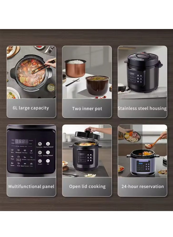 Generic JWS-A13 Smart Electric Pressure Cooker - 6L Large Capacity, 12 Functions, 24 Hours Reservation.  - Image 2